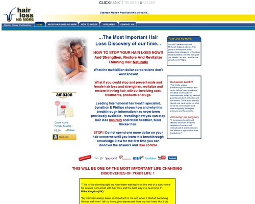 Hair Loss No More - HOW TO STOP YOUR HAIR LOSS NOW