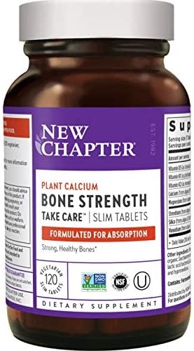 New Chapter Calcium Supplement – Bone Strength Whole Food Calcium with Vitamin K2 + D3 + Magnesium, Vegetarian, Gluten Free 120 count (40 day supply)