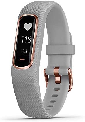 Garmin vívosmart 4, Activity and Fitness Tracker w/ Pulse Ox and Heart Rate Monitor, Rose Gold w/ Gray Band (Renewed)