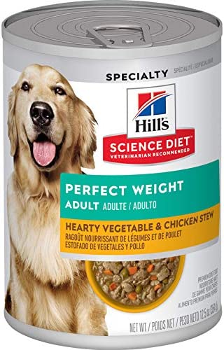 Hill's Science Diet Canned Wet Dog Food, Adult, Perfect Weight for Weight Management, Pack of 12