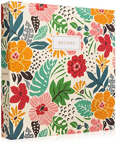 Jot & Mark Recipe 3 Ring Binder 8.5x11 | Full-Page with Clear Protective Sleeves and Color Printing Paper for Family Recipes