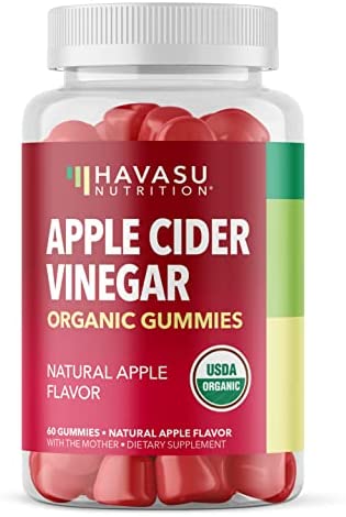 Organic Apple Cider Vinegar Gummies with The Mother | Metabolism Stomach Control & Energy Support | Vegan & Non-GMO Natural Apple Flavor | 60 Count