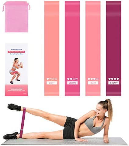 Portzon Resistance Loop Exercise Bands, Suitable for arm, Leg Stretching and Strength Training, Muscle Recovery, deep Squat and Pilates