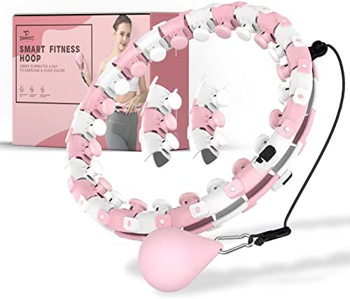 Dumoyi Smart Weighted Fit Hoop for Adults Weight Loss, 24 Detachable Knots, 2 in 1 Adomen Fitness Massage, Great for Adults and Beginners