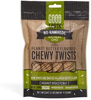 Good Lovin' Petco Brand Peanut Butter-Flavored Chewy Twists No-Rawhide Dog Chews, Count of 4, 5.1 OZ