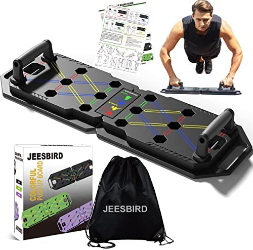 JEESBIRD Push Up Board Fitness, Portable Foldable 18 in 1 Pushups Bar,Push Up Handles for Floor, At Home Gym Equipment,Strength Training for Man and Women