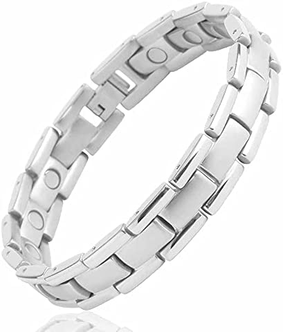 Magnetic Bracelet for Men and Women, Silver Atmosphere Simple and Healthy Function is a Good Gift …