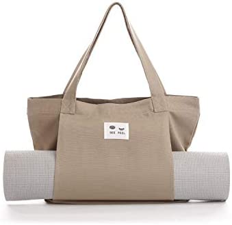 Yoga Pilates Mat Bag Basic Canvas Tote with Mat Carrier Pocket