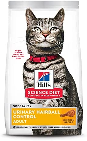 Hill's Science Diet Dry Cat Food, Adult, Urinary & Hairball Control, Chicken Recipe, 3.5 lb Bag