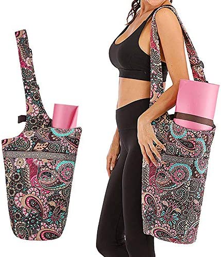 Mookis Yoga Mat Bag | Adjustable Shoulder Strap | Fixed Buckle | Large Size Pocket and Zipper Pocket | Multipurpose and Beautiful Bag